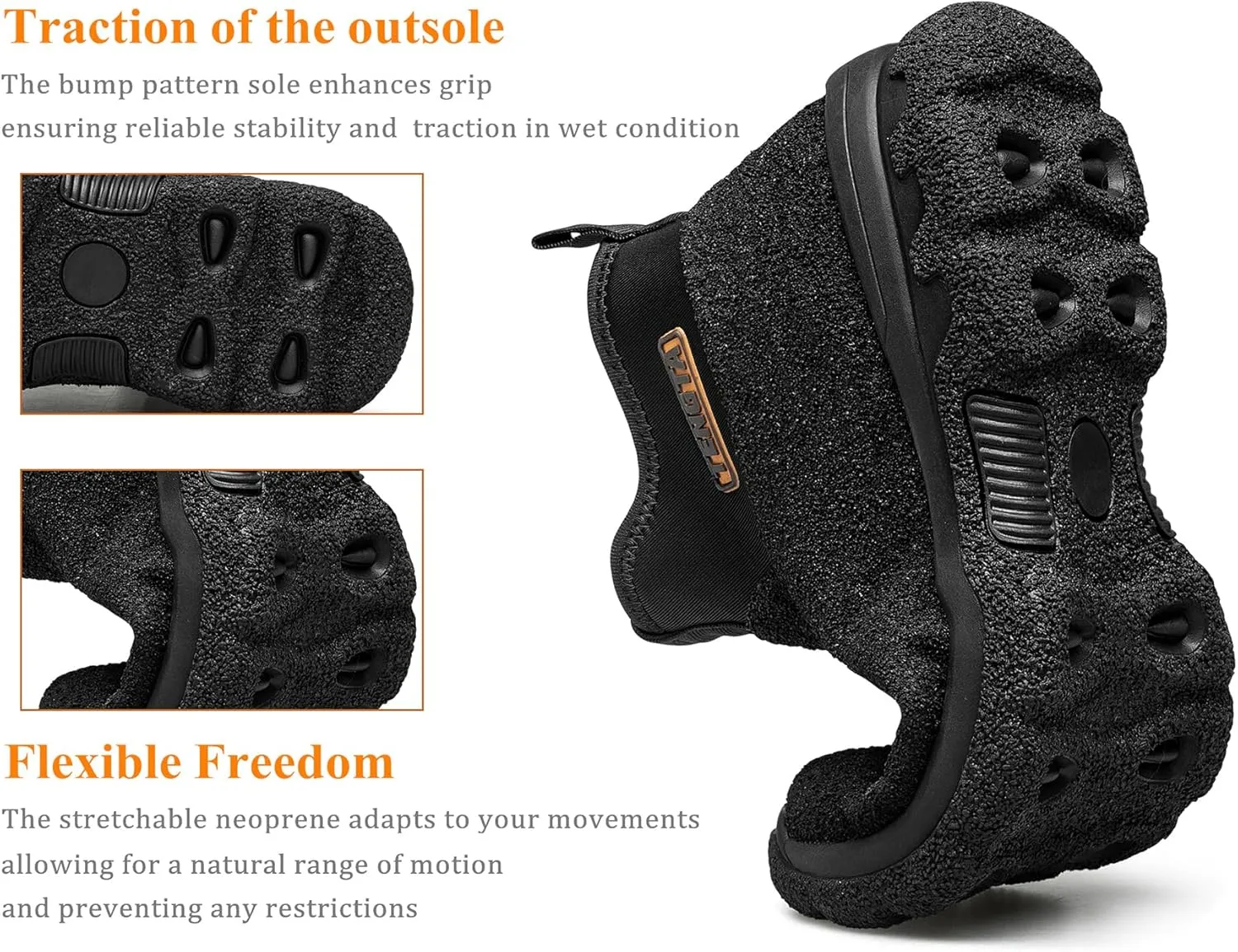 TENGTA Men's Neoprene Mud Boots Lightweight Slip-on Garden Shoes Low Short Rubber Rain Boots for Gardening, Camping and Yard Work