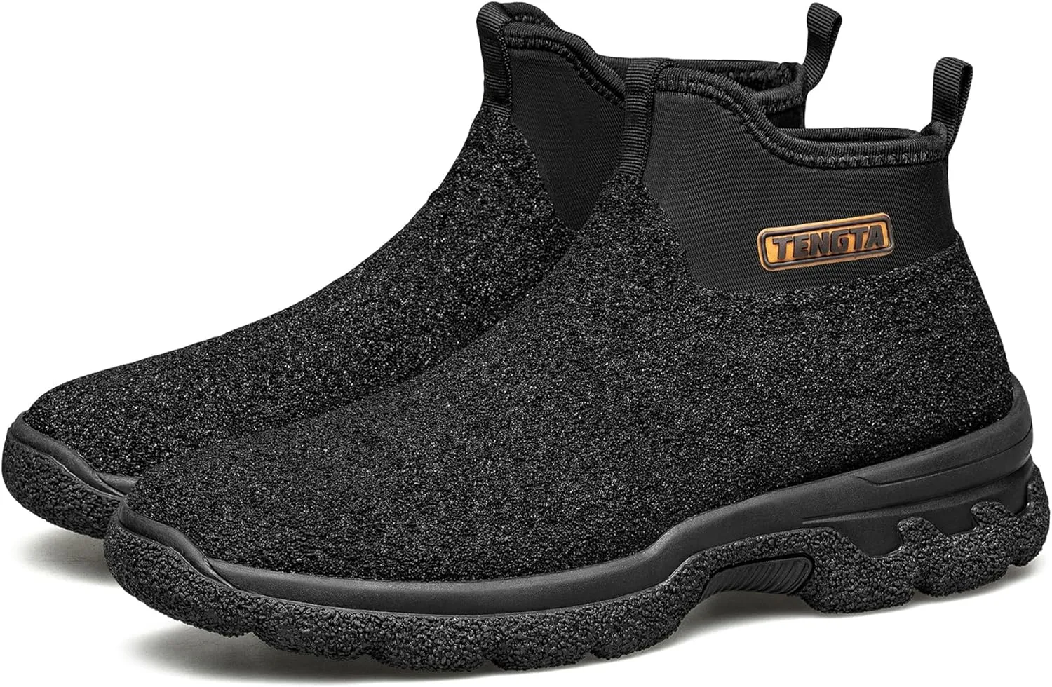 TENGTA Men's Neoprene Mud Boots Lightweight Slip-on Garden Shoes Low Short Rubber Rain Boots for Gardening, Camping and Yard Work