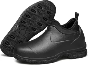 TENGTA Unisex Waterproof Neoprene Garden Shoes Mens Slip-On Mud Rain Boots for Gardening, Mowing, and Outdoor Use