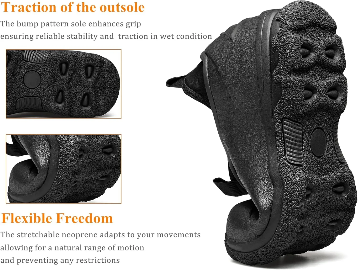 TENGTA Unisex Waterproof Neoprene Garden Shoes Mens Slip-On Mud Rain Boots for Gardening, Mowing, and Outdoor Use
