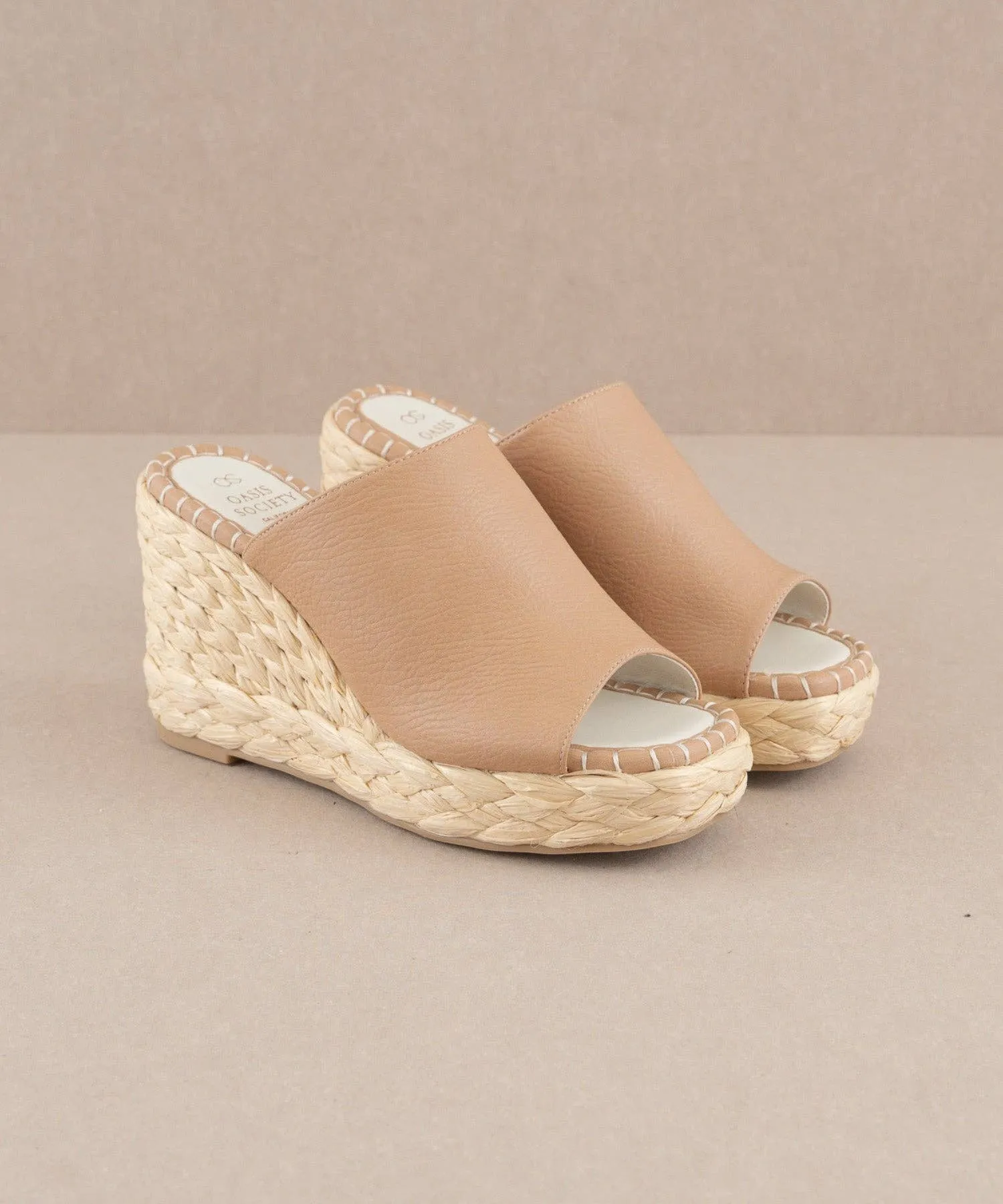 The Raina Apricot | Espdarille Slip On Wedge