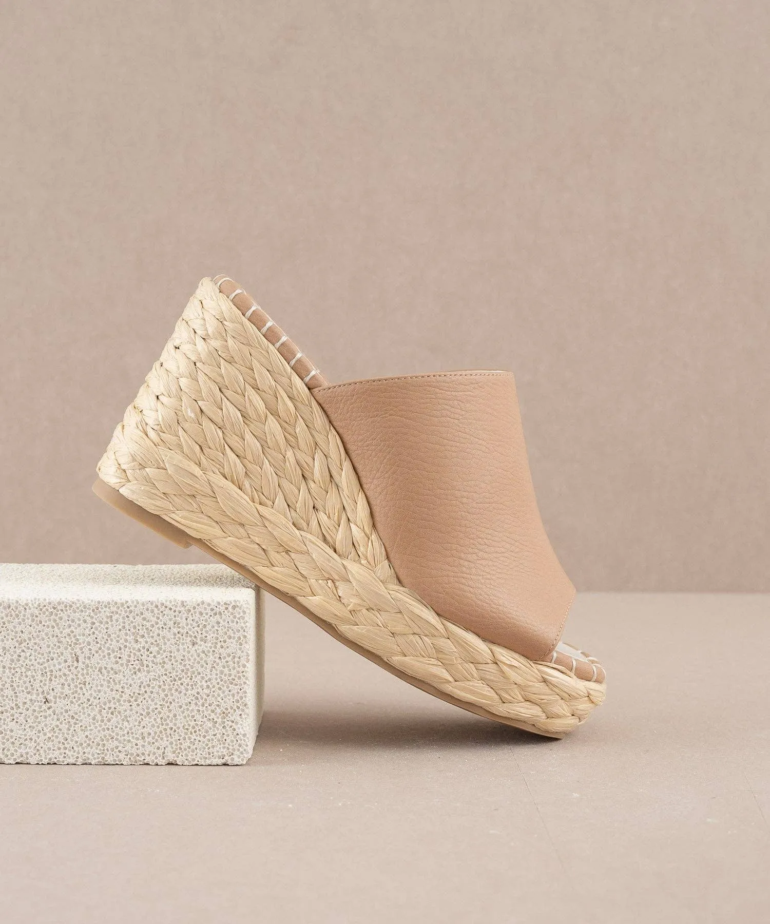 The Raina Apricot | Espdarille Slip On Wedge