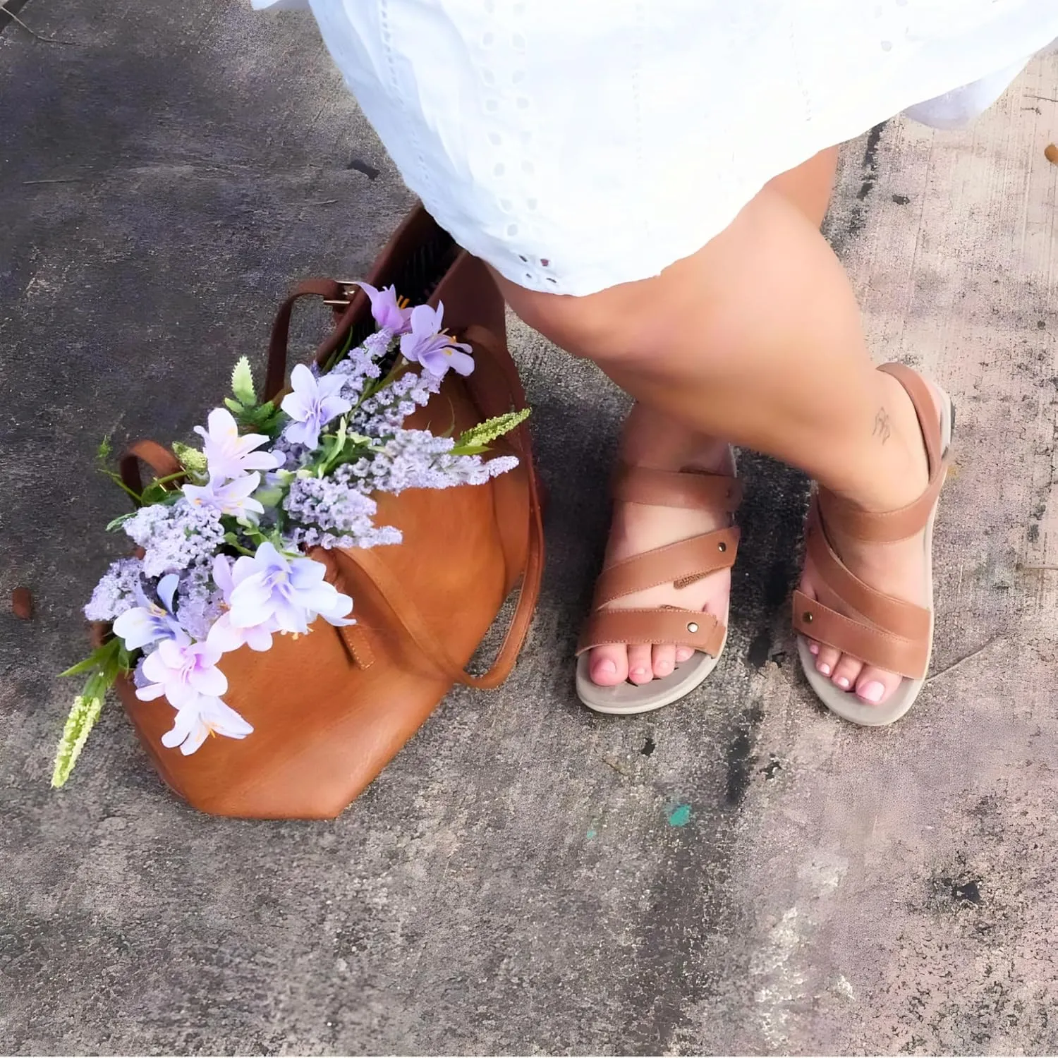 Therafit Haley Fully Adjustable Arch Support Leather Women's Sandal - for Plantar Fasciitis/Foot Pain