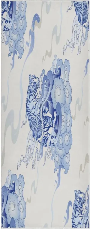 Tiger Climbing with Cloud Yoga Towel,Hot Yoga Mat Towel with Grip Dots Sweat Absorbent Non-Slip for Hot Yoga, 24" x72",Soft Yoga Blankets with Travel Bag,Pilates and Workout