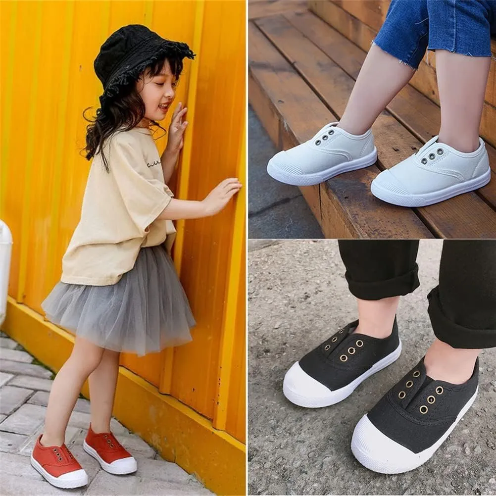Timatego Toddler Boys Girls Canvas Slip On Shoes Lightweight Casual Kids Sneakers School Runing Tennis Shoes