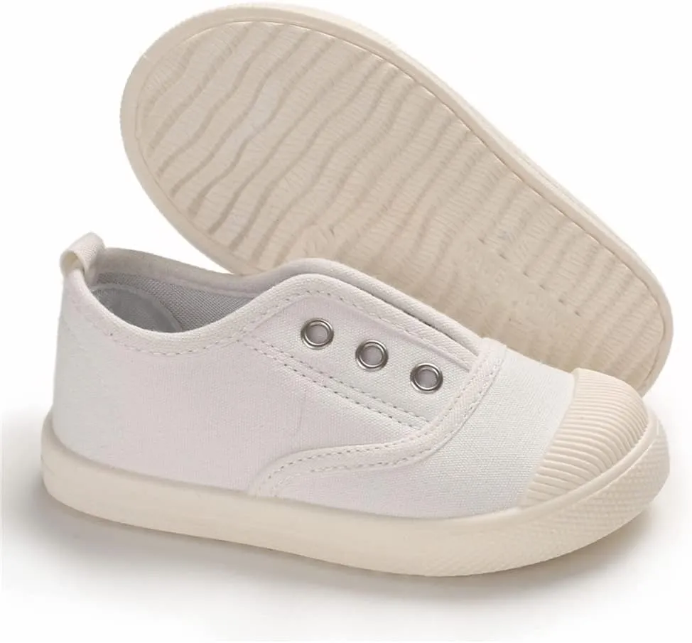 Timatego Toddler Boys Girls Canvas Slip On Shoes Lightweight Casual Kids Sneakers School Runing Tennis Shoes