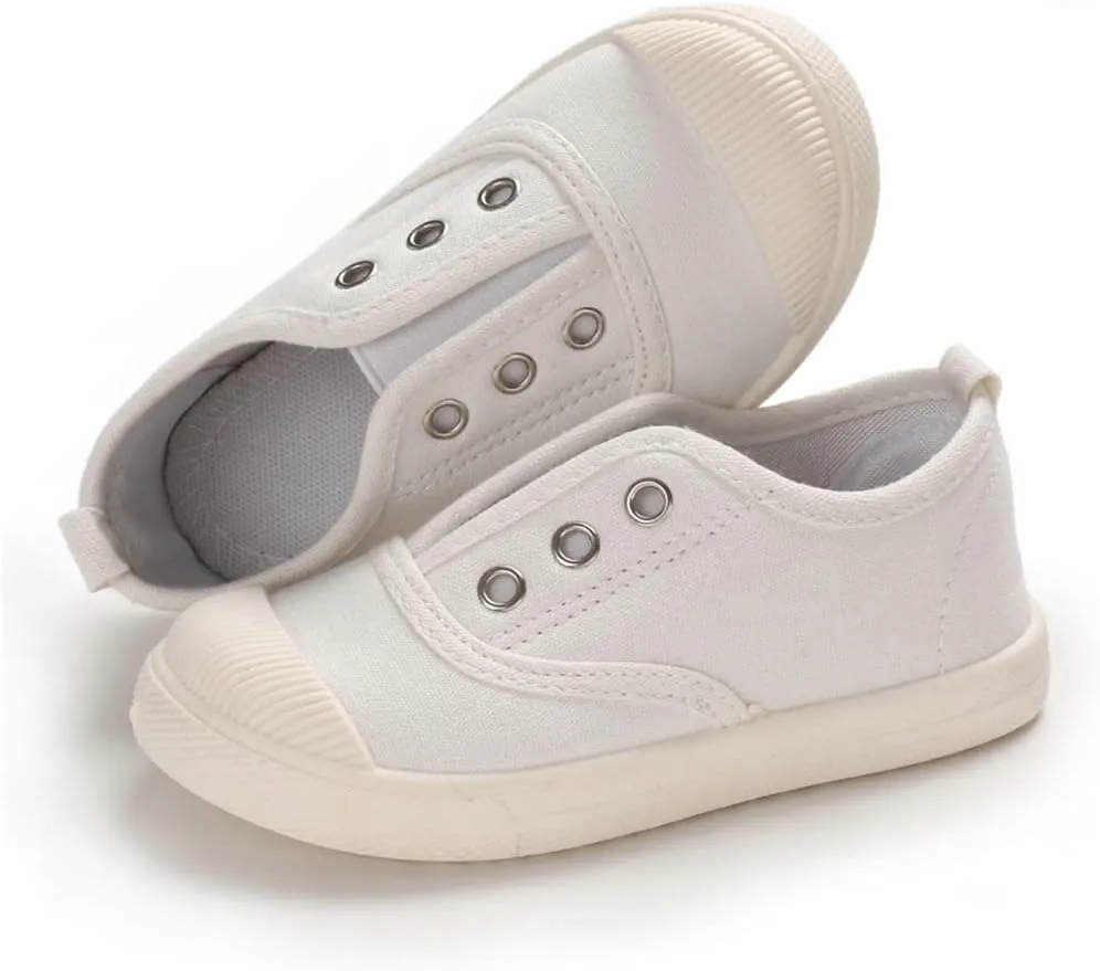Timatego Toddler Boys Girls Canvas Slip On Shoes Lightweight Casual Kids Sneakers School Runing Tennis Shoes