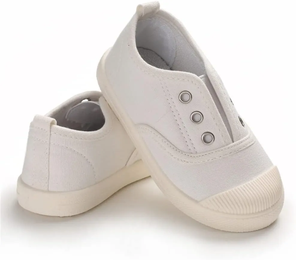 Timatego Toddler Boys Girls Canvas Slip On Shoes Lightweight Casual Kids Sneakers School Runing Tennis Shoes