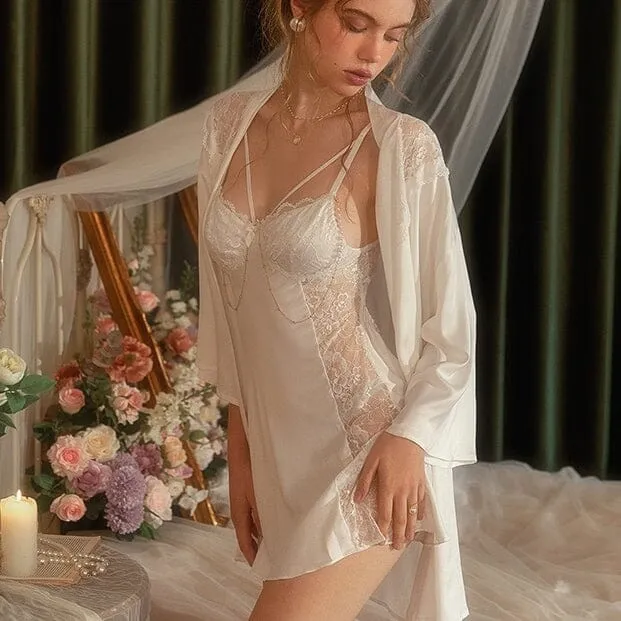 Tira lace and satin slip
