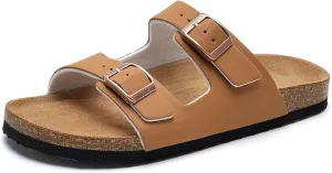 Torotto Kids Sandals Boys Girls Slide Summer Non-slip Cork Glitter Toddler Slippers with Adjustable Straps for Indoor & Outdoor
