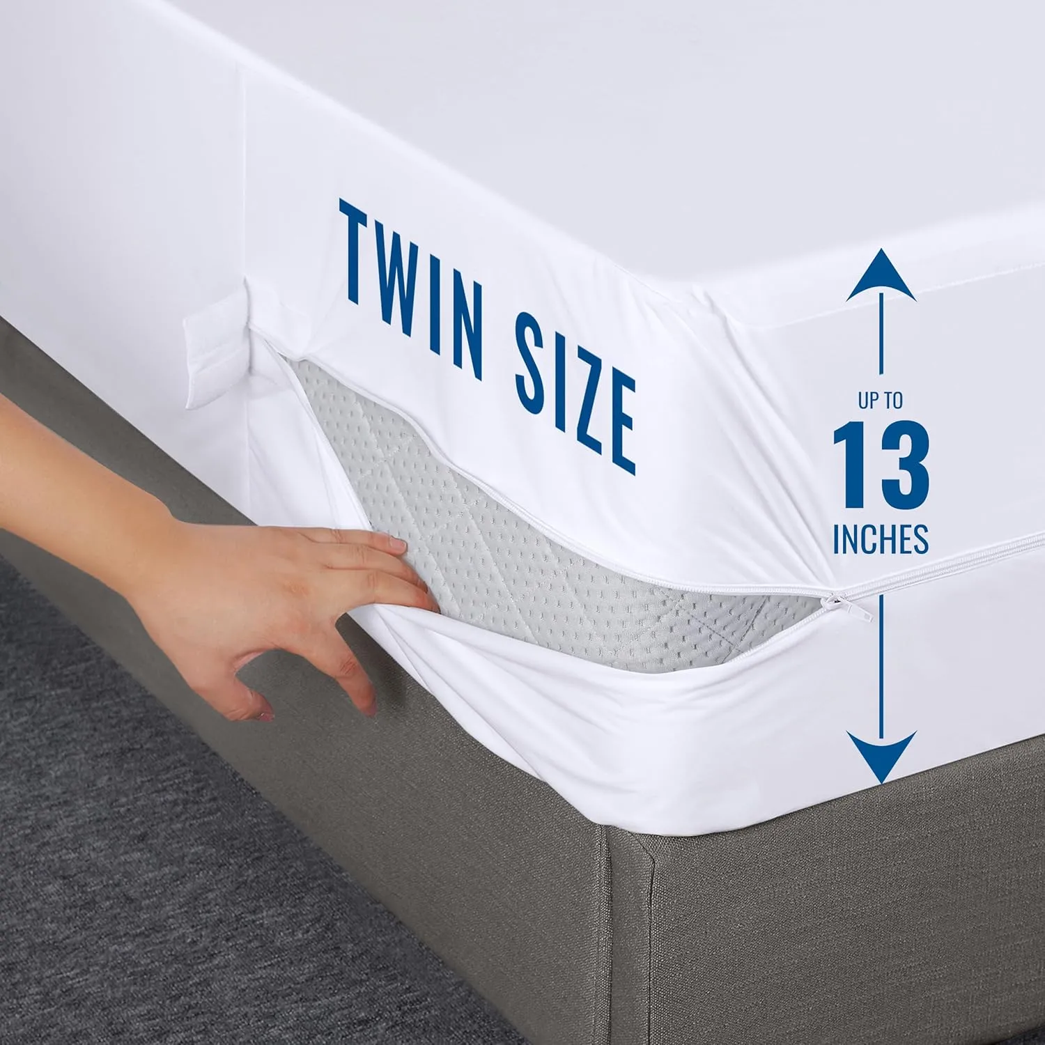 Utopia Bedding Zippered Mattress Encasement Twin, 100% Waterproof Bed Bug and Dust Mite Proof Mattress Protector, Absorbent Six-Sided Mattress Cover