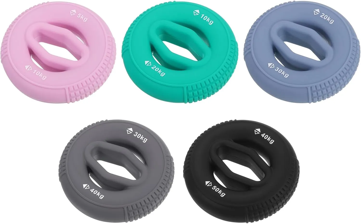 uxcell Hand Grip Strengtheners, 5-10/10-20/20-30/30-40kg Silicone Grip Strength Training for Rock Climbing, 1 Set