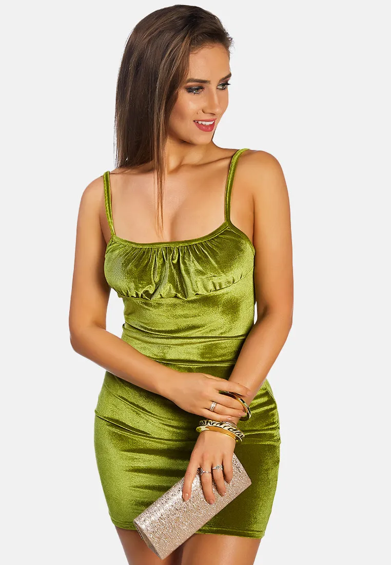 Velvet Mini Bodycon Dress By Ruw