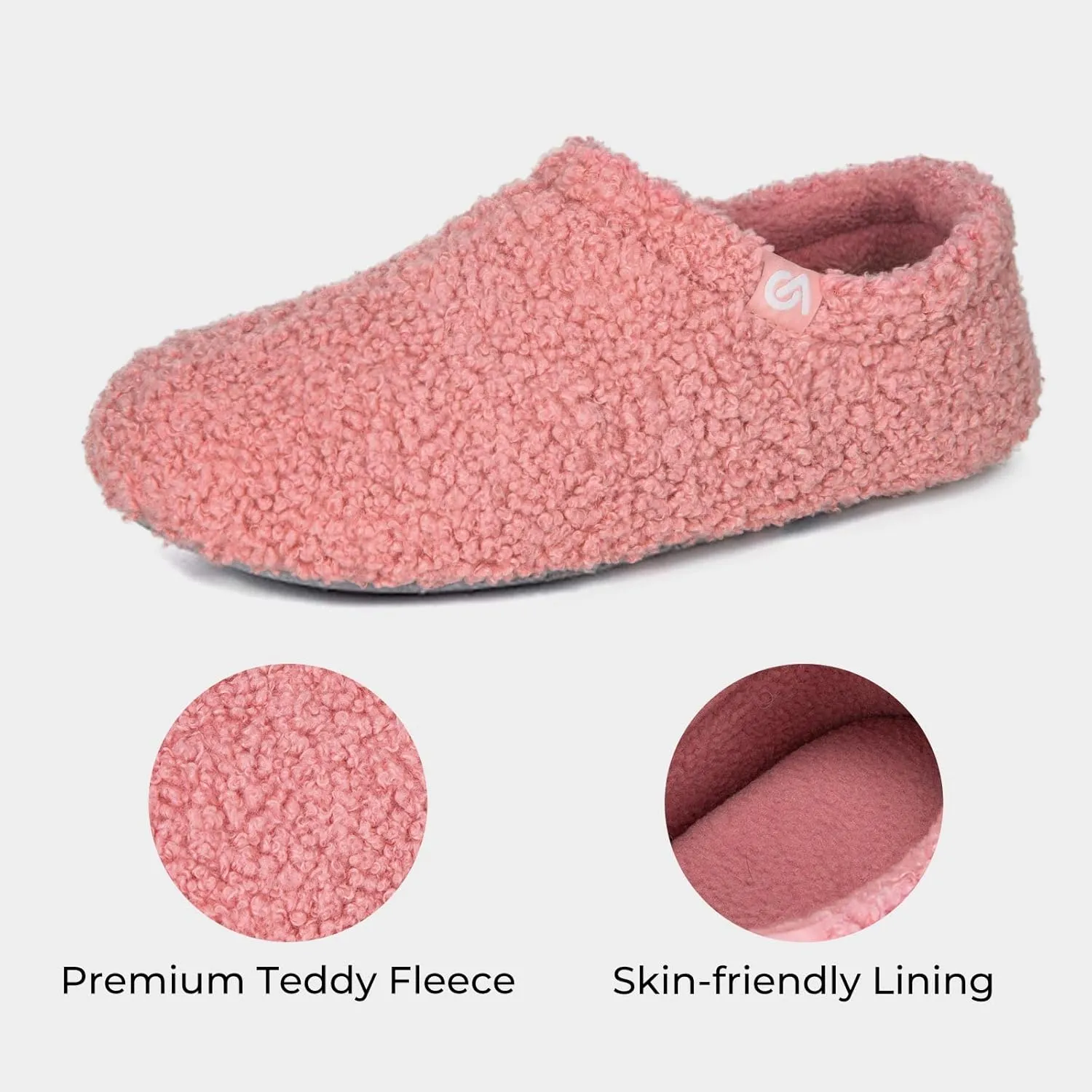 VeraCosy Women's Fuzzy Teddy Slippers Lightweight Memory Foam Indoor House Shoes
