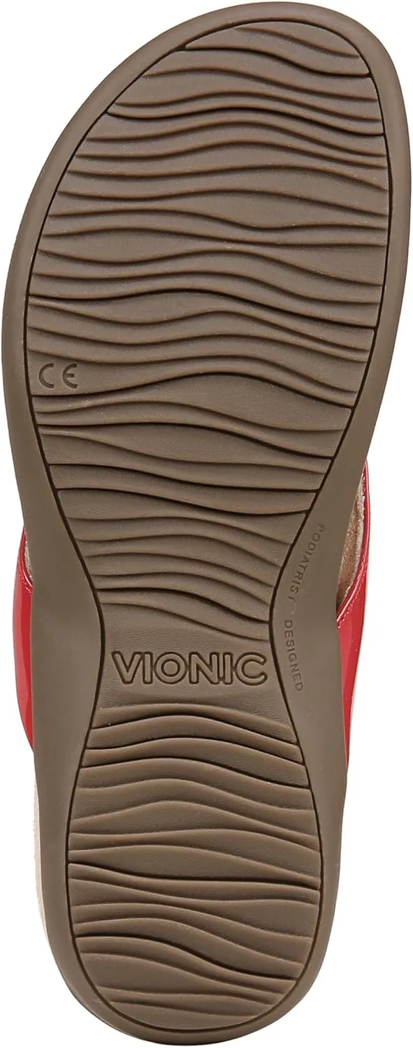 Vionic Women's Rest Bella Toe Post Sandal- Supportive Ladies Orthotic Sandals that include Three Zone Comfort with Arch Support- Flip Flop for Ladies, Medium and Wide Width Size 5-12