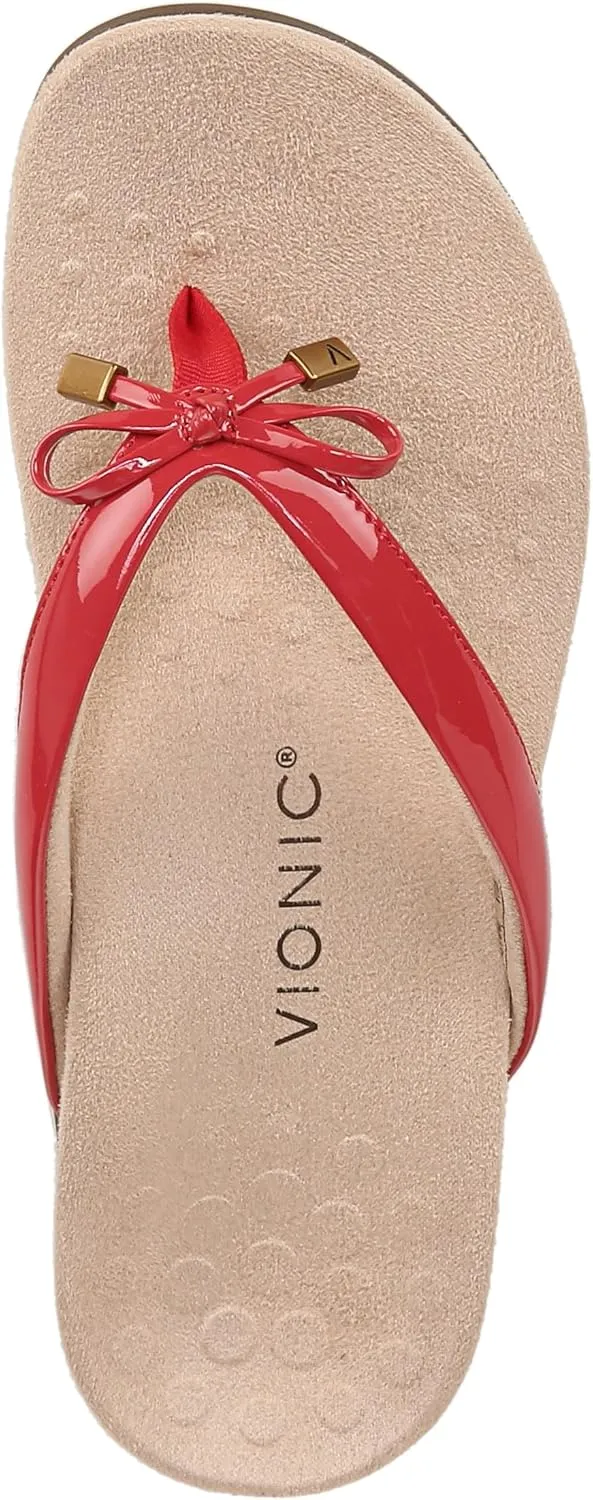Vionic Women's Rest Bella Toe Post Sandal- Supportive Ladies Orthotic Sandals that include Three Zone Comfort with Arch Support- Flip Flop for Ladies, Medium and Wide Width Size 5-12