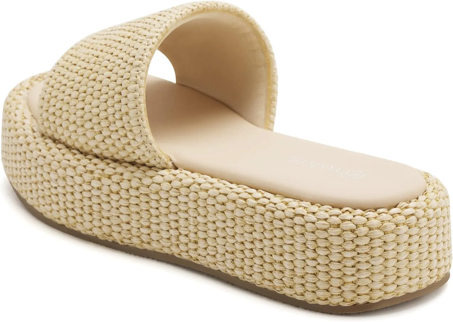 vodvob Platform Sandals for Women Open Toe Comfort Slip On Espadrille Sandals Cute Beach Straw Raffia Sandals Casual Summer Vacation for Women