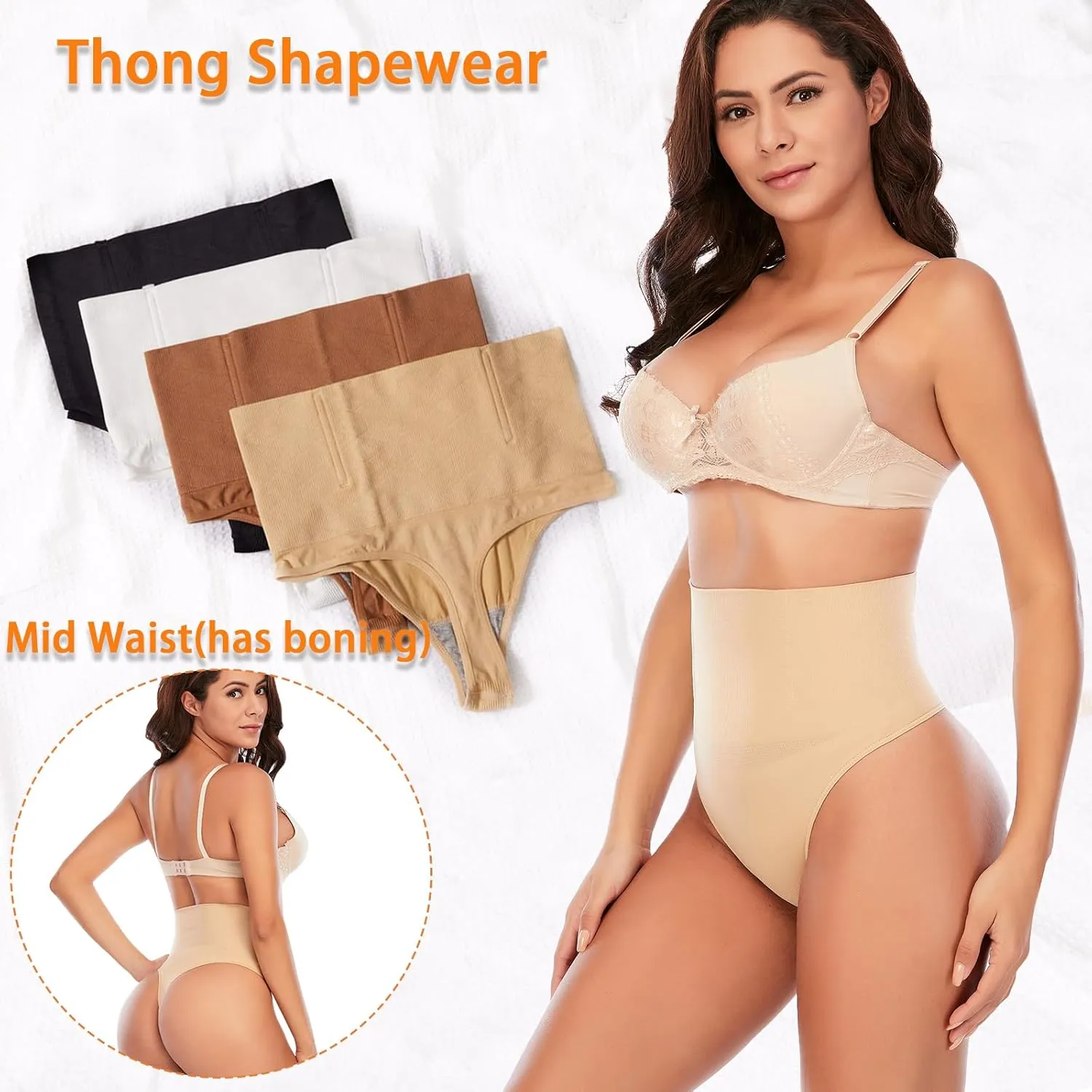 Werena Tummy Control Thong Shapewear for Women Seamless Shaping Thong Panties Body Shaper Underwear