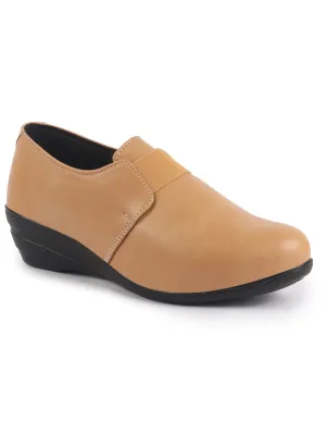 Women Elastic Strap Slip On Wedge Formal Shoes All Day Comfort Office Dress Shoes  Lightweight And Cushioned