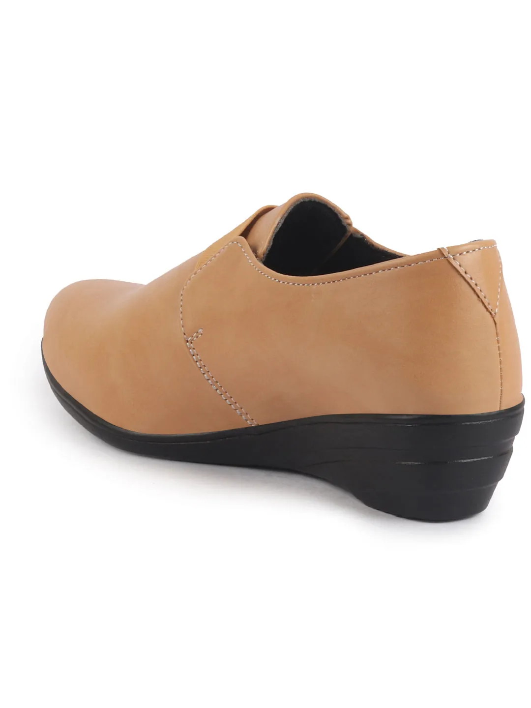 Women Elastic Strap Slip On Wedge Formal Shoes All Day Comfort Office Dress Shoes  Lightweight And Cushioned