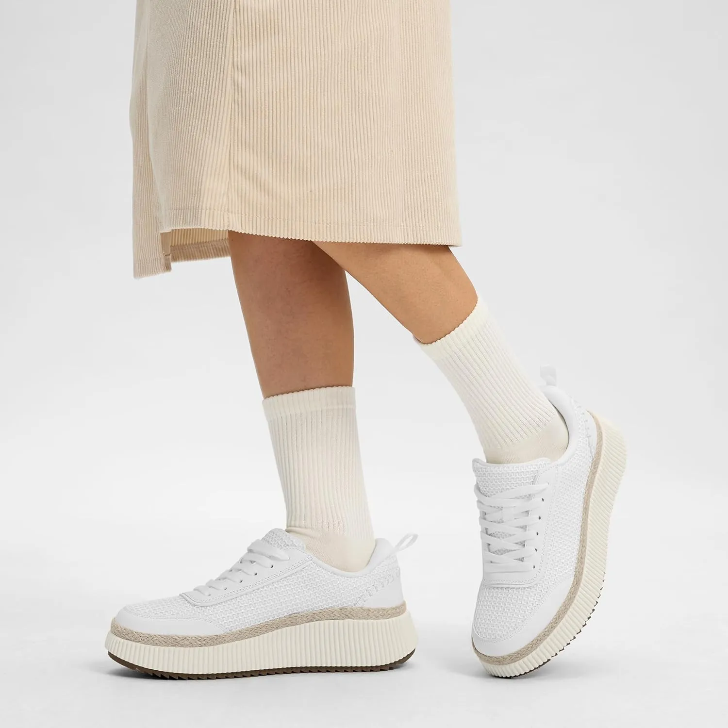 Women Espadrille Platform Sneakers Chunky Fashion Casual Shoes for Women Comfortable Walking Sneakers