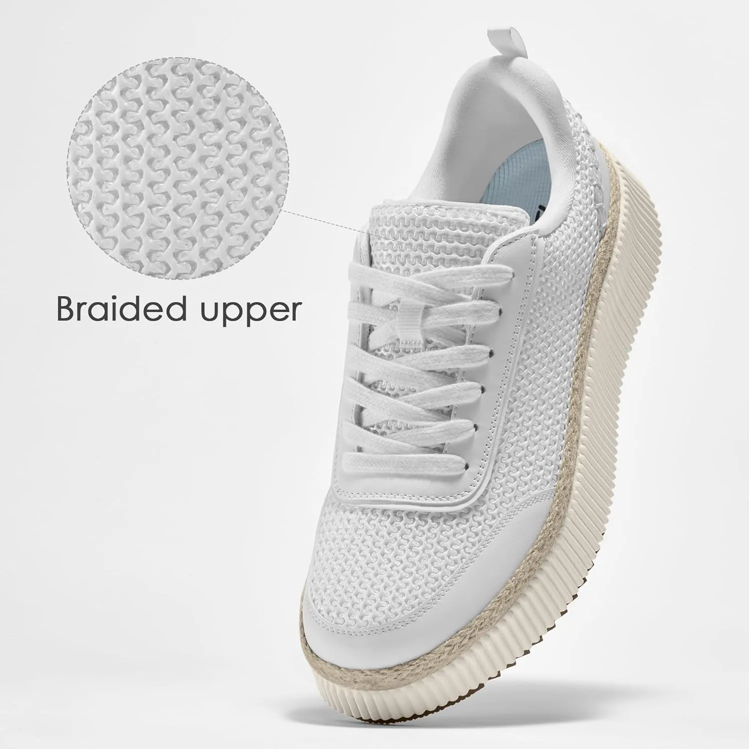 Women Espadrille Platform Sneakers Chunky Fashion Casual Shoes for Women Comfortable Walking Sneakers
