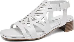 Women's Chunky Heeled Sandals - Block Low Heels Summer Ankle Strappy Square Open Toe Dressy Wedding Sandals for Women.