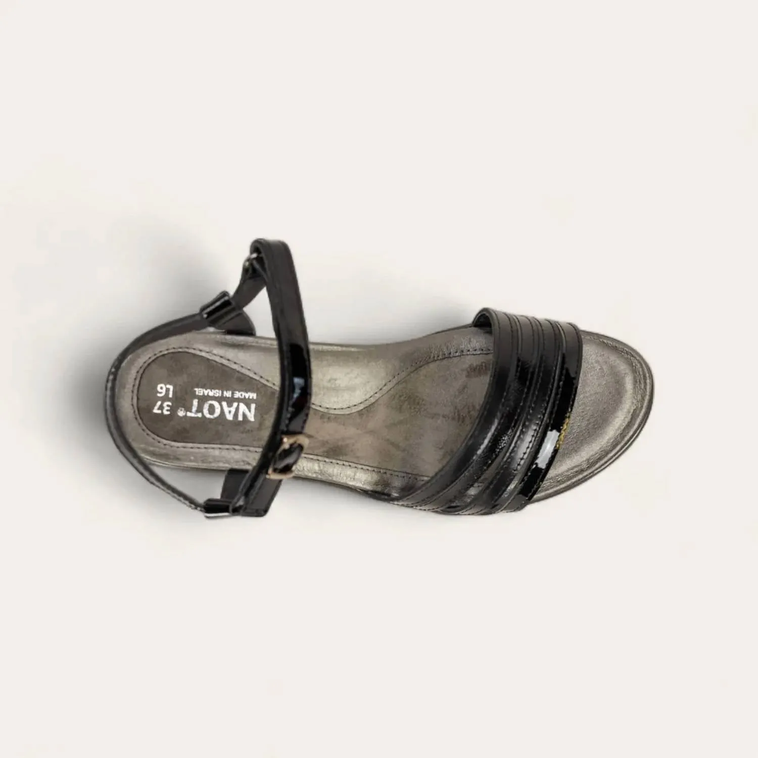 Women's Current Sandals - Medium In Black Patent/black