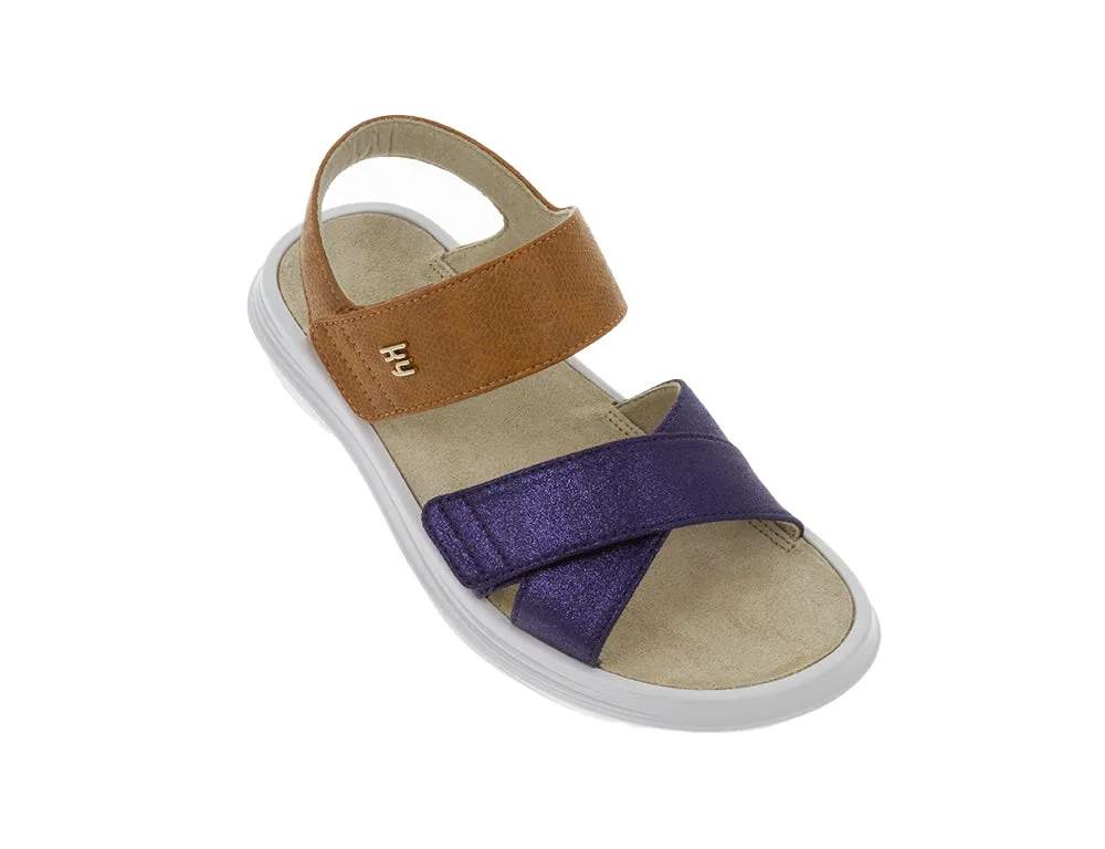 Womens Melano Blue-Brown Cushioned Sandals