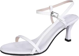 Womens Strappy Kitten Heels Dressy Sandals Low Heel Open Toe Ankle Strap Party Wedding Dress Shoes