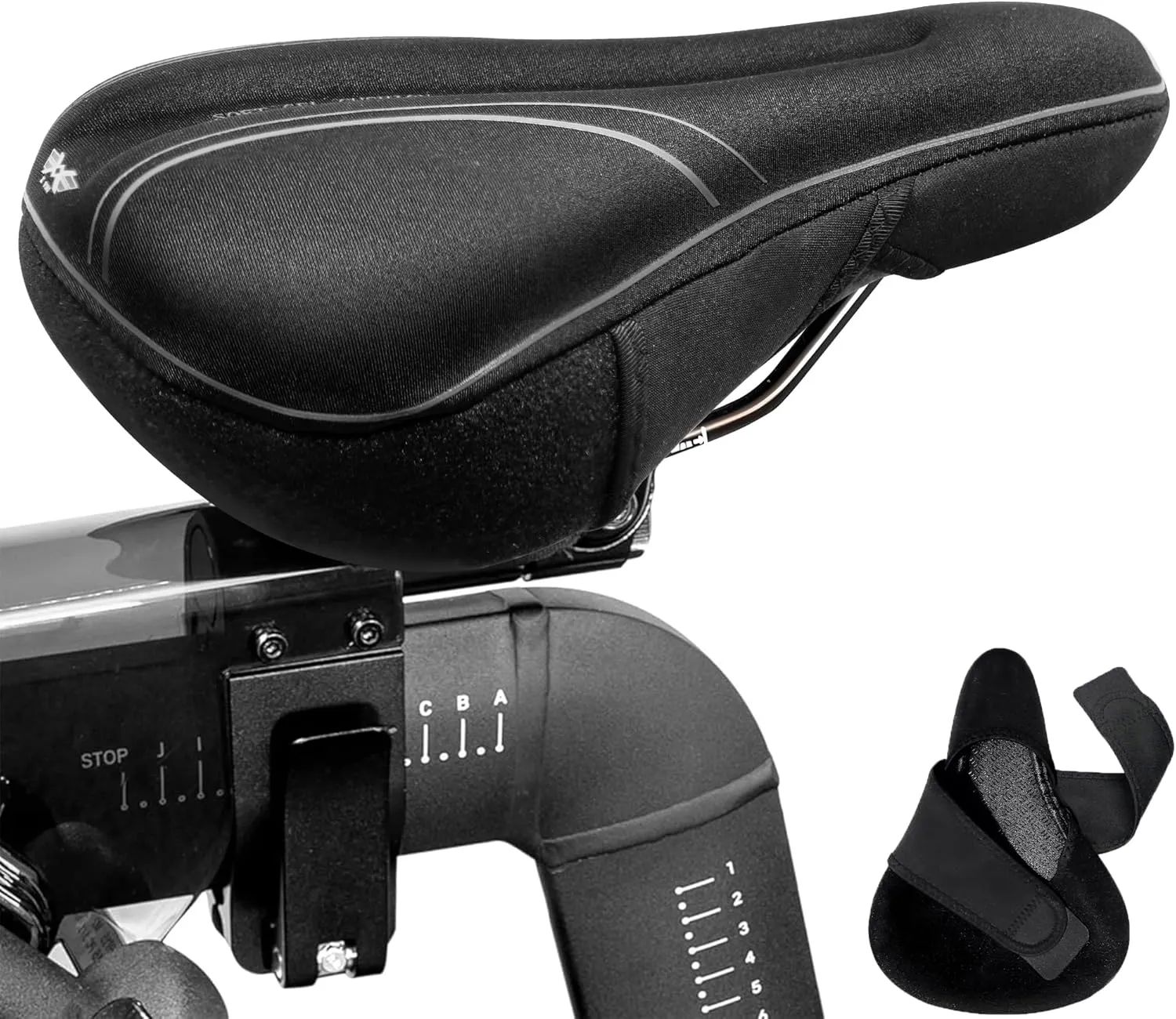 X Wing Bike Seat Cover Padded with Memory Foam OR Gel, Bicycle Saddle Soft for Men Women, Comfort Exercise Cycle Seats Cushion Padded Fits Stationary Bikes, Spin, for Indoor and Outdoor Cycling