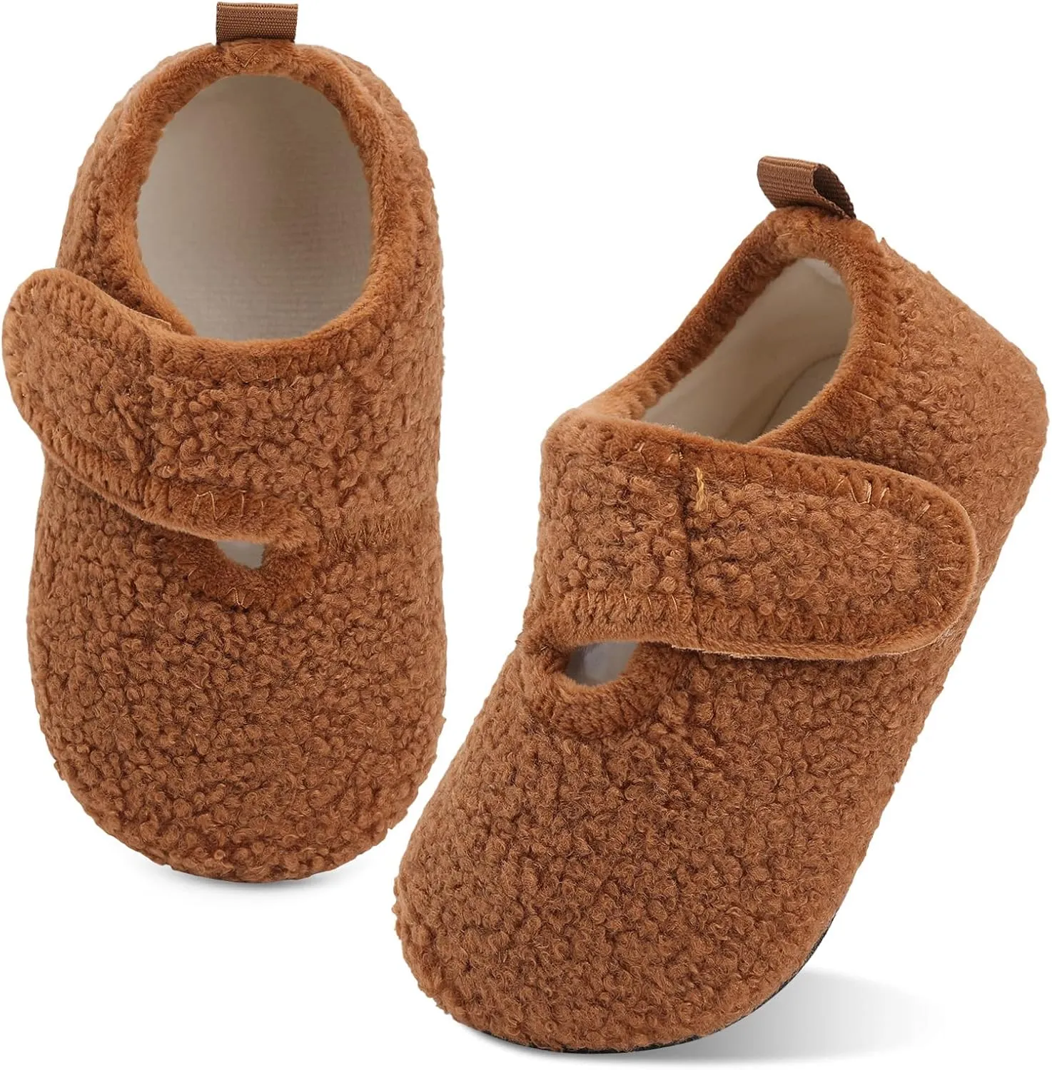 XIHALOOK Toddler Boys Girls House Slippers with Microfleece Lining Cozy Household Shoes Non-slip for Kids
