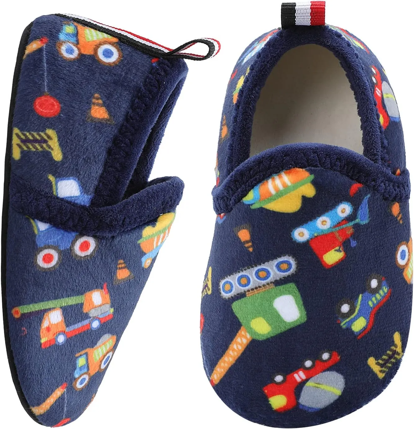 XIHALOOK Toddler Boys Girls House Slippers with Microfleece Lining Cozy Household Shoes Non-slip for Kids