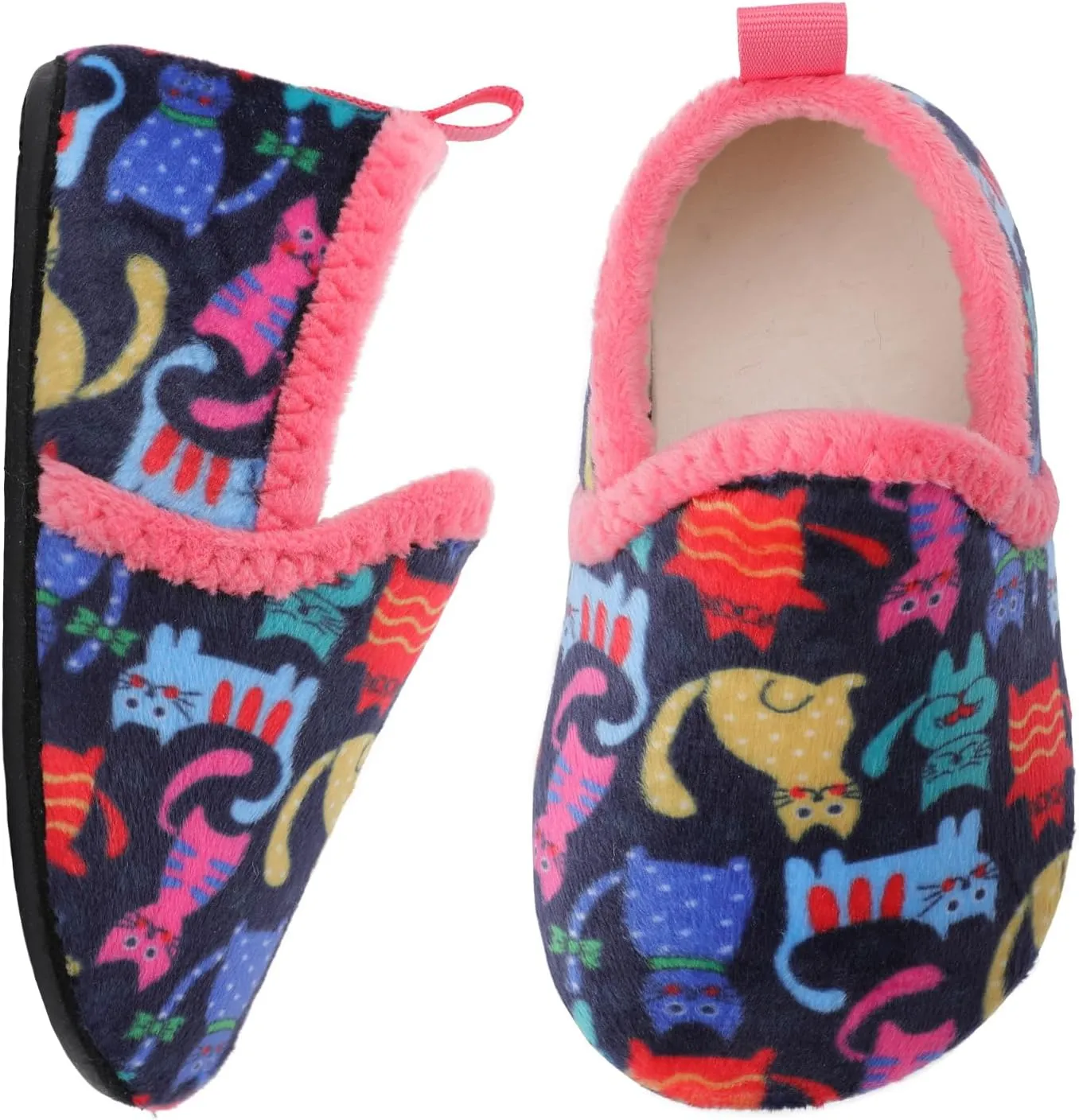 XIHALOOK Toddler Boys Girls House Slippers with Microfleece Lining Cozy Household Shoes Non-slip for Kids