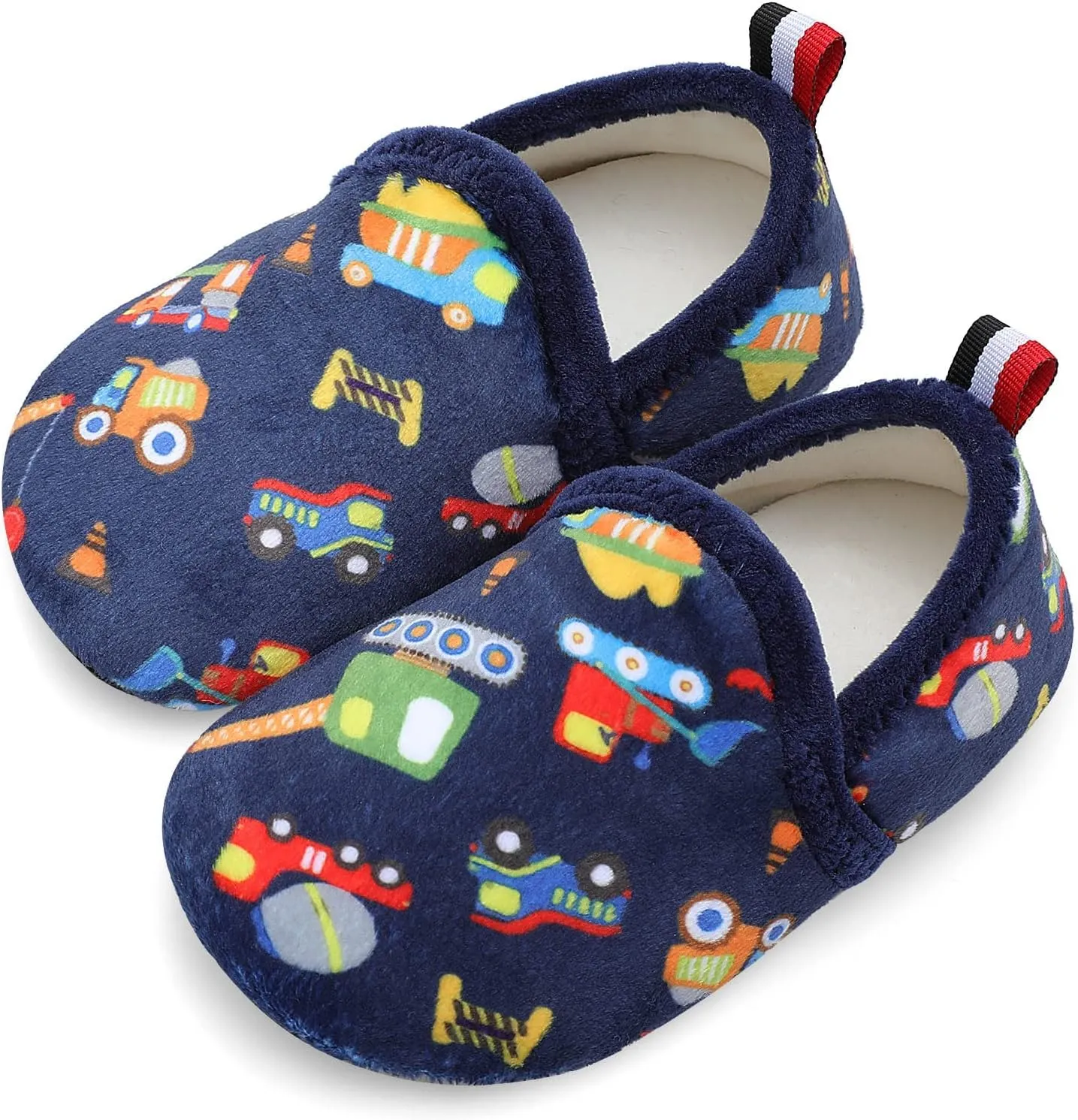 XIHALOOK Toddler Boys Girls House Slippers with Microfleece Lining Cozy Household Shoes Non-slip for Kids