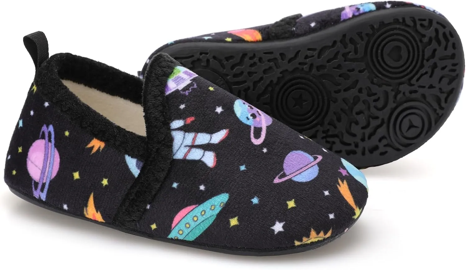 XIHALOOK Toddler Boys Girls House Slippers with Microfleece Lining Cozy Household Shoes Non-slip for Kids