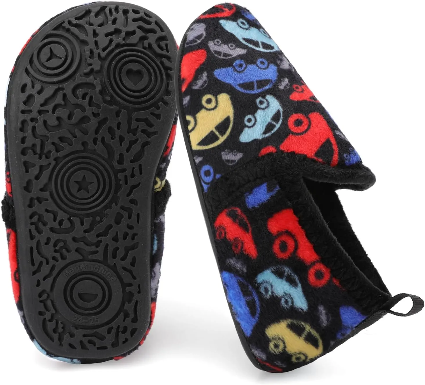 XIHALOOK Toddler Boys Girls House Slippers with Microfleece Lining Cozy Household Shoes Non-slip for Kids