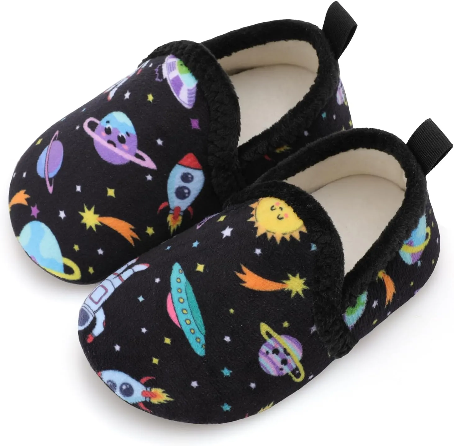 XIHALOOK Toddler Boys Girls House Slippers with Microfleece Lining Cozy Household Shoes Non-slip for Kids