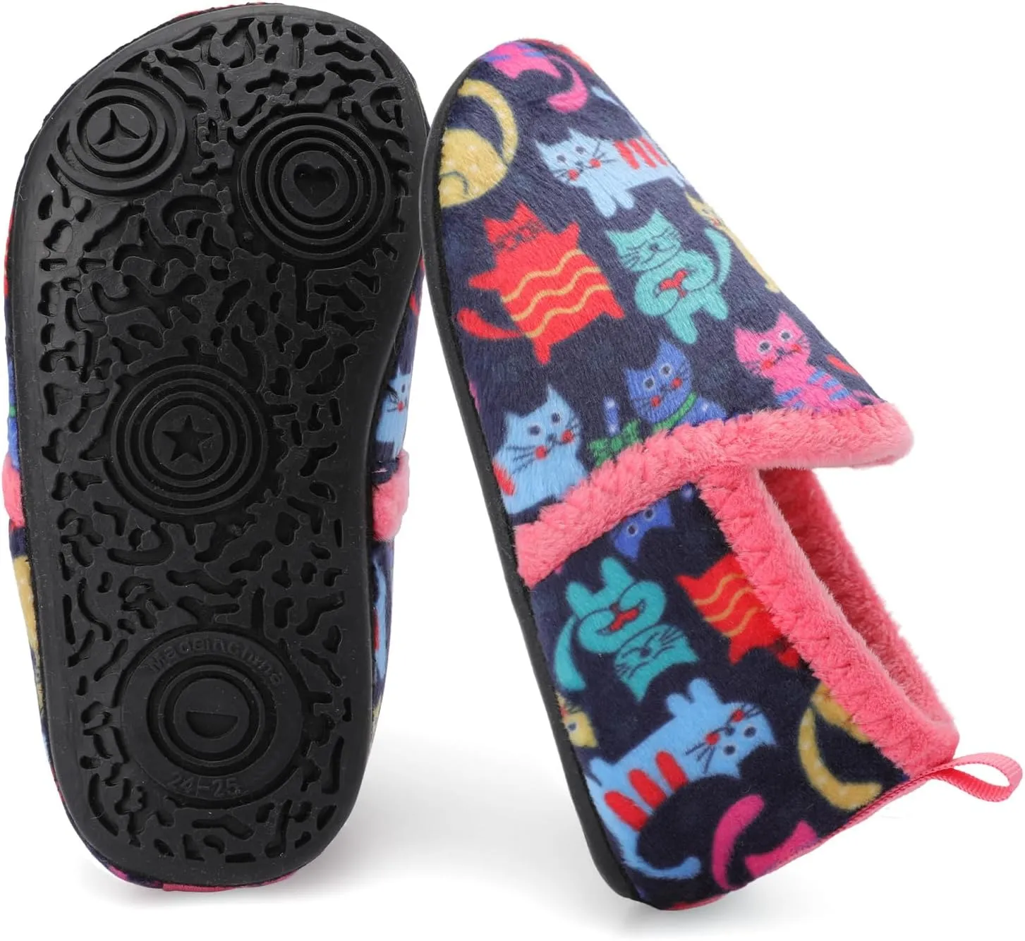 XIHALOOK Toddler Boys Girls House Slippers with Microfleece Lining Cozy Household Shoes Non-slip for Kids