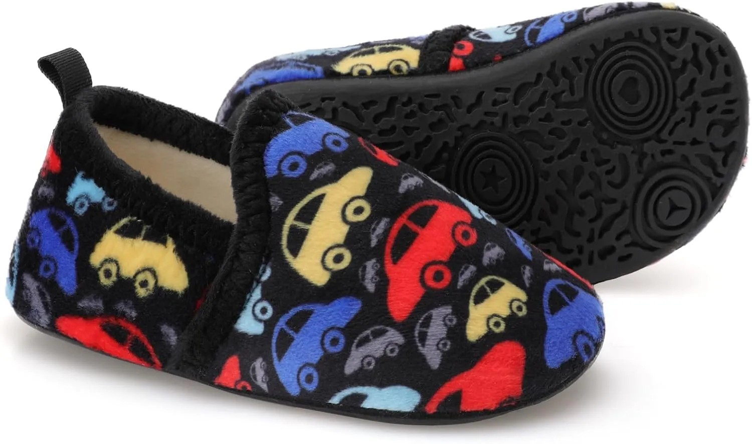 XIHALOOK Toddler Boys Girls House Slippers with Microfleece Lining Cozy Household Shoes Non-slip for Kids