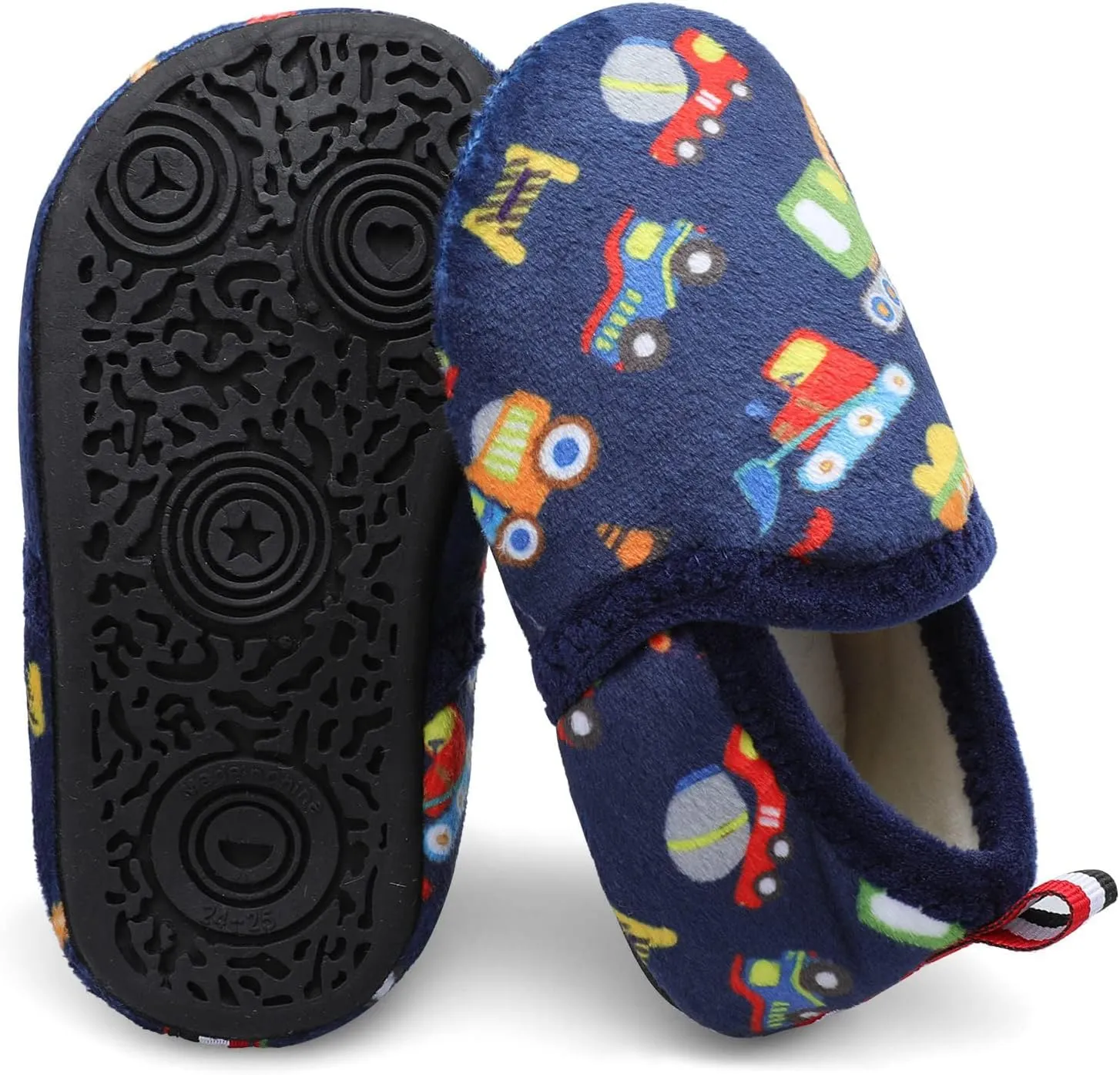 XIHALOOK Toddler Boys Girls House Slippers with Microfleece Lining Cozy Household Shoes Non-slip for Kids