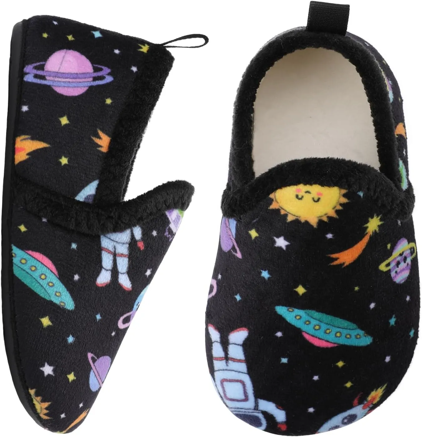 XIHALOOK Toddler Boys Girls House Slippers with Microfleece Lining Cozy Household Shoes Non-slip for Kids
