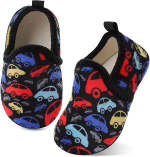 XIHALOOK Toddler Boys Girls House Slippers with Microfleece Lining Cozy Household Shoes Non-slip for Kids