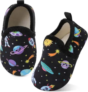 XIHALOOK Toddler Boys Girls House Slippers with Microfleece Lining Cozy Household Shoes Non-slip for Kids