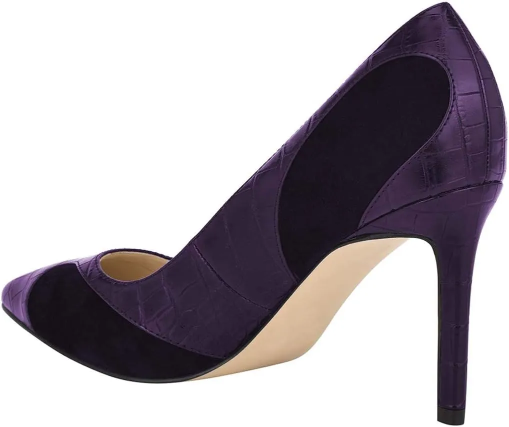 YDN Women Fashion High Stiletto Heels Closed Point Toe Fancy Slip On Party Pumps