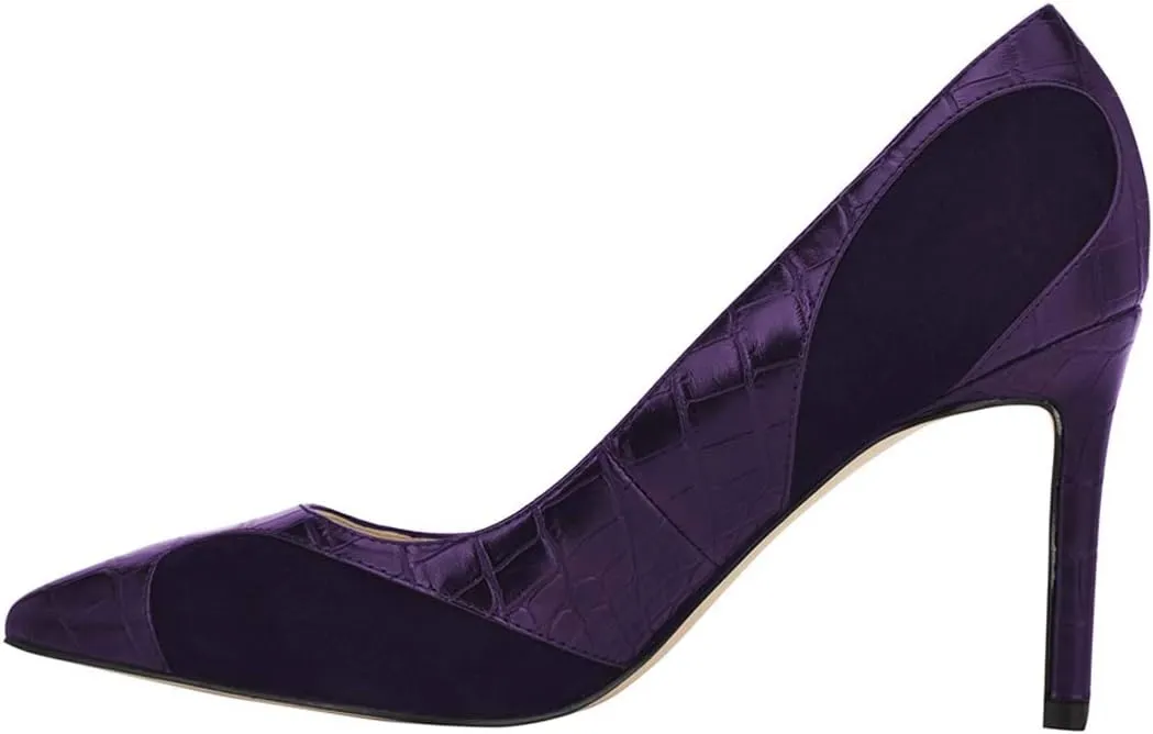 YDN Women Fashion High Stiletto Heels Closed Point Toe Fancy Slip On Party Pumps