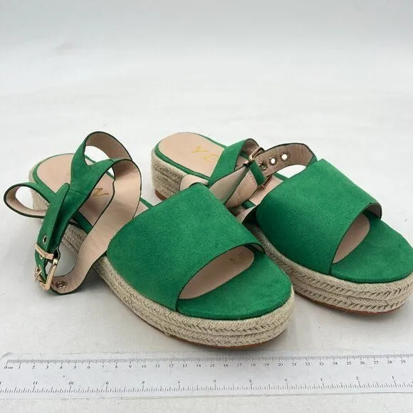 YDN Women Open Toe Ankle Strap Wedge Low Heel Espadrille Sandals Platform Summer