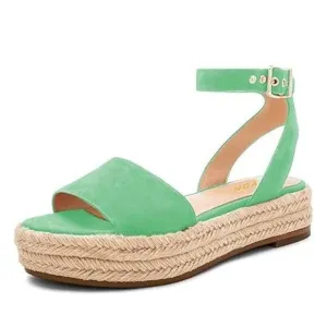 YDN Women Open Toe Ankle Strap Wedge Low Heel Espadrille Sandals Platform Summer