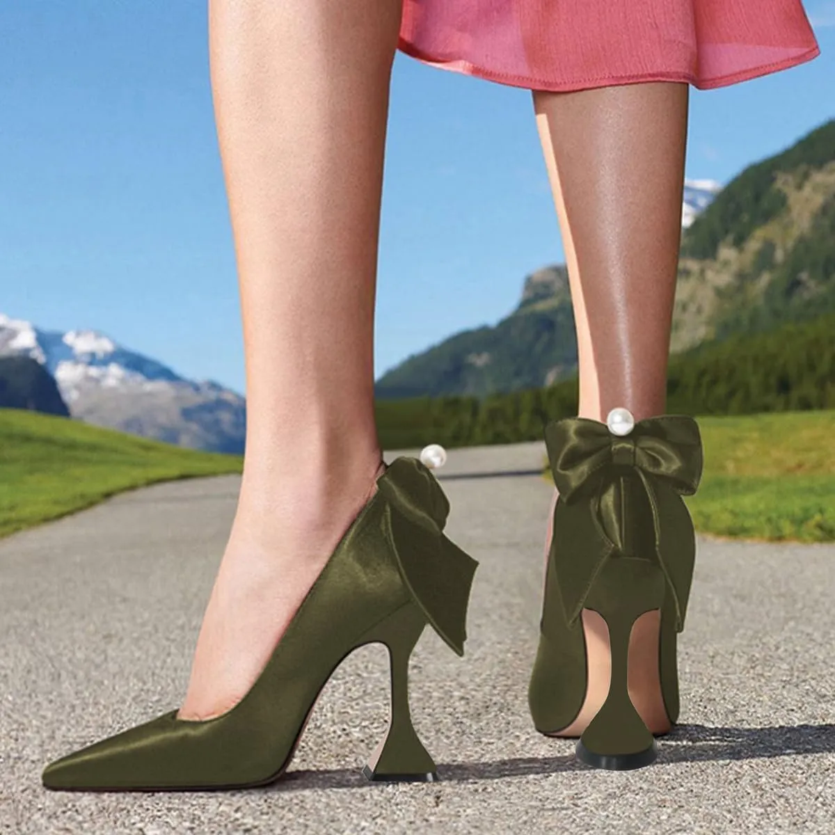 YDN Women's Pointy Toe Slip on Pumps Special High Heels Party Prom Dress Ladies Shoe Size 4-16 US