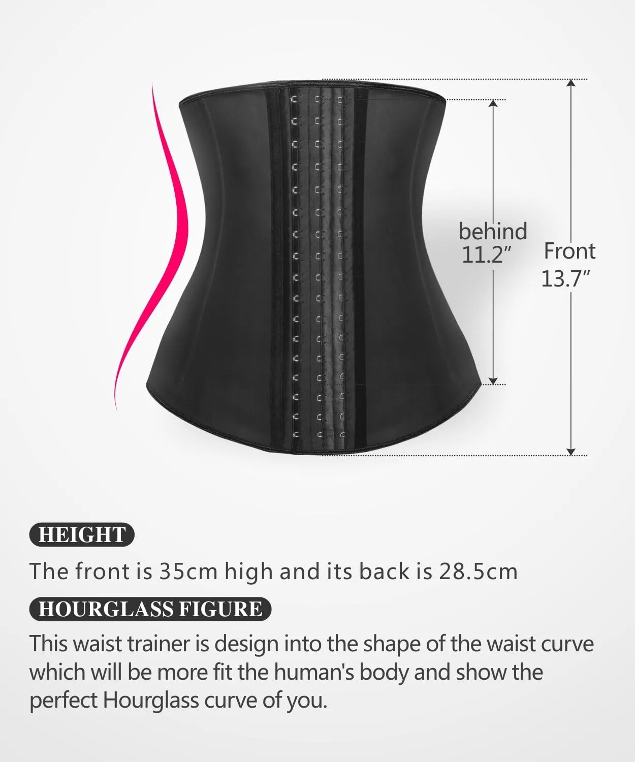 YIANNA Latex Long Torso Waist Trainer for Women Tummy Control Underbust Waist Cincher Corset Sport Girdle Body Shaper